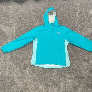 The North Face teal & mint rain jacket